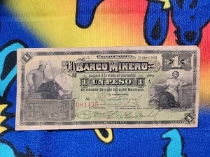 1914 Un Peso Chihuahua Banco Minero, Mexico Banknotes - Picture 1 of 2