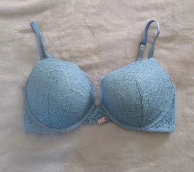 Victoria's Secret Dream Angels Push Up Encaje Azul Claro Talla 36D Coqueta Femenina Foto 1 de 4