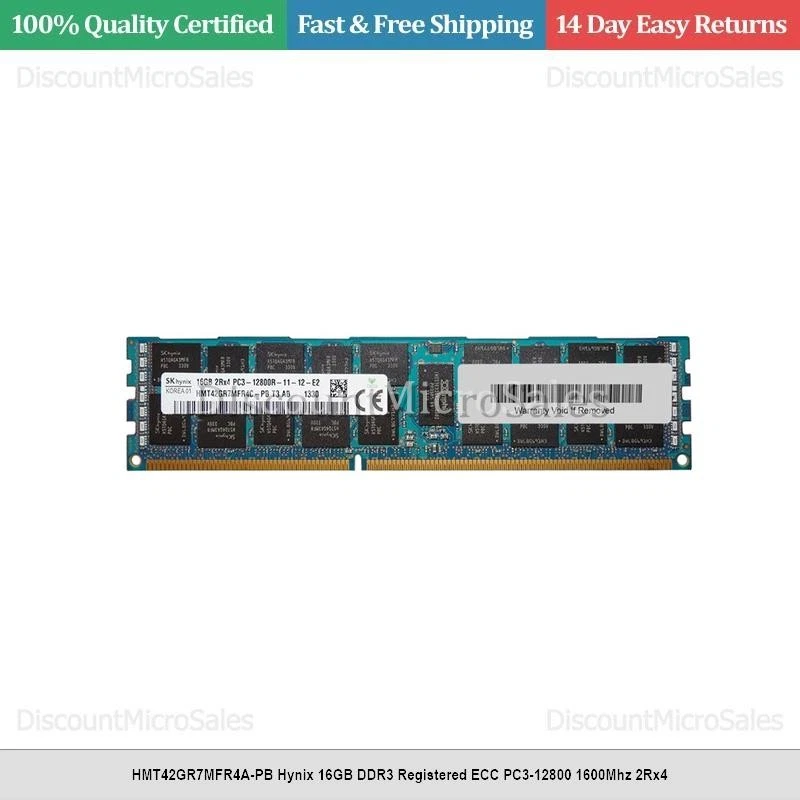 HMT42GR7MFR4A-PB Hynix 16GB DDR3 Registered ECC PC3-12800 1600Mhz 2Rx4 - Image 1 of 1