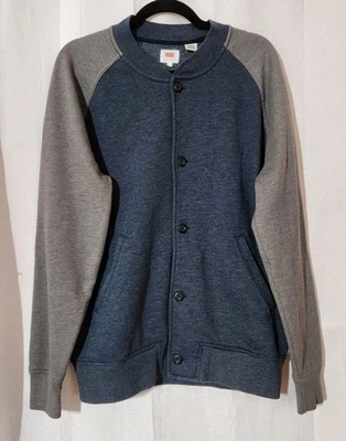 Suéter Levi's Hombre Grande Azul Gris Abotonado Cárdigan Chaqueta Polar Foto 1 de 4