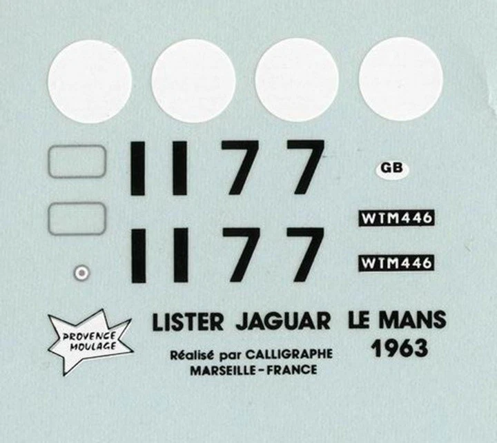 LISTER JAGUAR COUPE'   LE MANS 1963 N°17   STARTER  DECALS 1/43 - Immagine 1 di 1