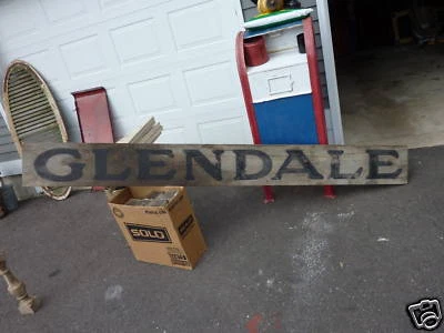 antiguo siglo XIX 8,5' GLENDALE signo primitivo rústico 11"h Foto 1 de 4