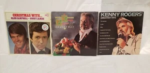 Christmas  Record Lot, + Kenny Rogers Greatest Hits, Glenn Campbell/Sonny James - Picture 1 of 12
