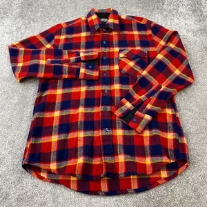 VIP Button Up Shirt Men's Medium Long Sleeve Multicolor Check Acrylic Casual - Picture 1 of 7
