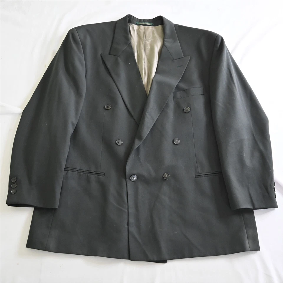 Chaqueta Blazer Abrigo Deportivo De Colección Para Hombres 48R Verde Oscuro 100% Lana Doble Pecho Foto 1 de 4