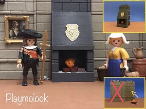 Fireplace Castle Medieval Steck Chimney 3D Custom Pieces Playmobil not Included - Picture 1 of 6