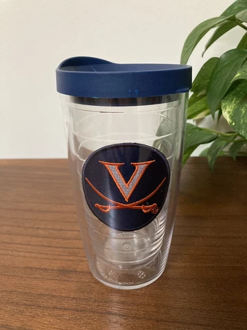 Tervis Tumbler With Navy Lid UVA University of Virginia Cavaliers Good Pre-owned Cover