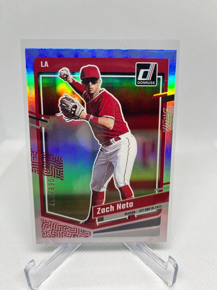 ZACH NETO 2023 Donruss SEASON STAT LINE #'d  068/377 Angels - Image 1 of 3