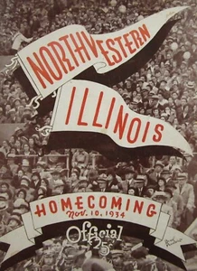 Northwestern Wildcats University Illinois Football Program Fighting Illini 1934 - Picture 1 of 13