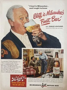 1949 vintage Blatz Print Ad, Milwaukees First Bottled Beer - Picture 1 of 1