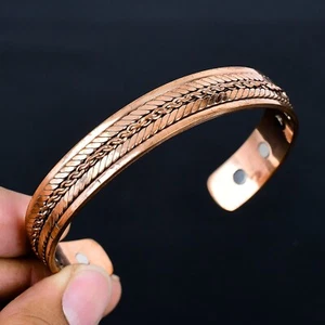 Pure Copper Bracelet Arthritis Pain Energy Therapy Cuff Twist For Gift CB-182 - Picture 1 of 5