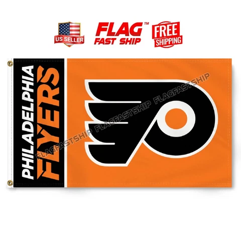 Philadelphia Flyers Flag 3x5 FT Banner Man Cave Bar w Grommets FREE Shipping Cover