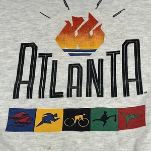 Vtg 1996 Atlanta Olympics Sweatshirt Sz L Russell Athletic Pullover Made In USA - Picture 1 of 13