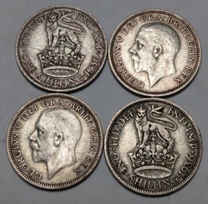 1x 1936 Great Britain 1 Shilling - One Vintage KGV Silver Coin - George V - Picture 1 of 2
