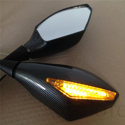 Espejos retrovisores intermitentes para Honda CBR 600RR 2003-2012 2004-2007 CBR1000RR carbono Foto 1 de 4