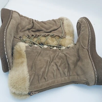 Botas femininas Bare Traps Whisk com cadarço forrado de pele panturrilha alta tamanho 11 M Beartraps - Imagem 1 de 4