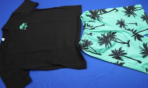 Boys California Outfit Size Youth XL(14) Includes Shorts and T-Shirt Blk & Green - Picture 1 of 4
