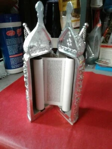 TORRAH SCROLL SILVER TRADITIONAL AND AUTHENTIC WITH PAPER BOUGHT IN ISRAEL #56 - Picture 1 of 4