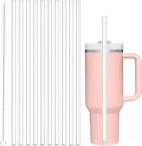 DISHWASHER SAFE Replacement Straws for Cup 40Oz 30Oz 64Oz Tumbler 10Pcs Reusable - Picture 1 of 12