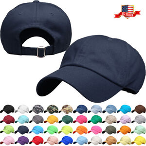Solid Plain Washed Dad Hat Cotton Polo Style Baseball Ball Cap NEW