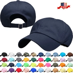 Solid Plain Washed Dad Hat Cotton Polo Style Baseball Ball Cap NEW - Picture 1 of 297