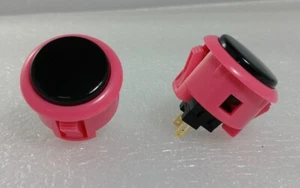 2 x Japan Sanwa Mix Tasten Pink Schwarz OBSF-30-P/K Video Arcade Teile - Bild 1 von 2