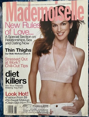 Cool Vintage Mademoiselle Magazine, June 1996, Cindy Crawford, 90s Style Beauty Foto 1 de 4