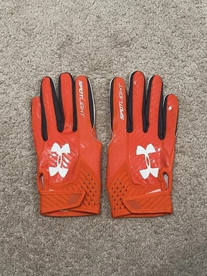 Guantes de fútbol americano Auburn University Under Armour emitidos por el equipo Spotlight talla grande Foto 1 de 2