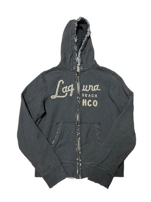 Sudadera Hollister Vintage Para Hombre XL Gris Cremallera Completa Térmica Sudadera con Capucha Bordada Foto 1 de 4