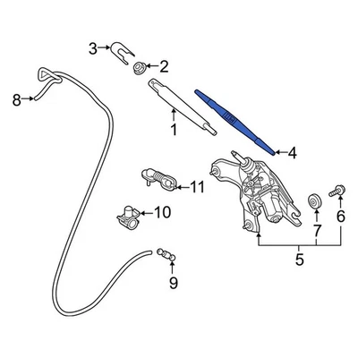 For Kia Niro EV 2019-2022 Kia 98850G5000 Rear Wiper Blade Foto 1 de 2