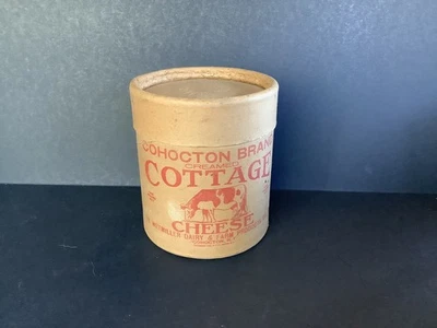 Vintage Cohocton Brand Creamed Cottage Cheese Cardboard Container Cohocton N Y - Image 1 of 4