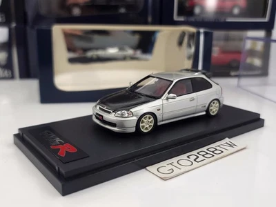 Mark43 1:43 scale Honda Civic Type R(EK9) 1997 Customize Version Silver PM4387CS - Image 1 of 4