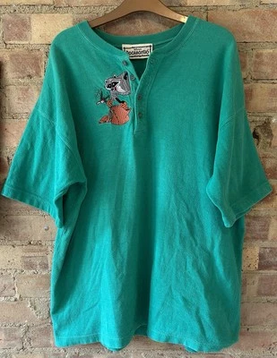 Disney Pocahontas Polo Shirt Grandad Collar Medium 48” Oversized USA Made - Image 1 of 4