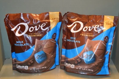 Lot Of 2 Dove PROMISES Milk Chocolate, Large Bag, 14.8 oz Each, Best By 04/2026 - Image 1 of 2