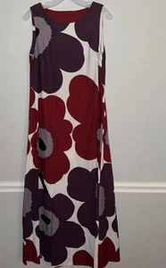 Marimekko Migot Unikko Red Purple Dress Poppy Floral Sz 38 10 Vintage - Picture 1 of 8