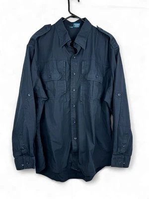 Propper Tactical Shirt Size XL Navy Blue Ripstop Roll Tab Sleeves Travel F5312 - Image 1 of 4