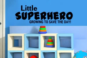 Superheld großes Kinderzimmer Wand Zitat Aufkleber Junge Schlafzimmer Mädchen Vinyl Aufkleber - Bild 1 von 2