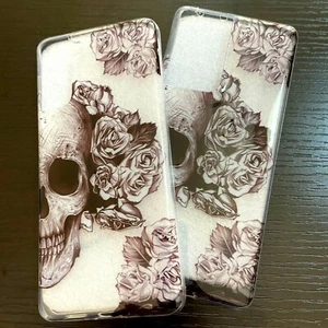 For Samsung Galaxy S21 S21+ Ultra 5G - Thin TPU Rubber Case Black Skull Roses - Picture 1 of 18