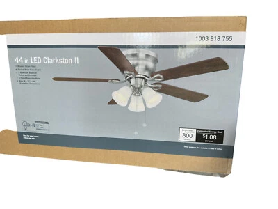 Clarkston II 44 in. LED Indoor Brushed Nickel Ceiling Fan with Light Kit New - Image 1 of 4
