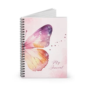 Butterfly Spiral Notebook 118 Pages Watercolor Journal Writing Pad Spring - Picture 1 of 5