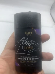Play Pits LOVE Natural Deodorant Baking Soda Free 2.65oz Coconut Tiara Flower MU - Picture 1 of 3