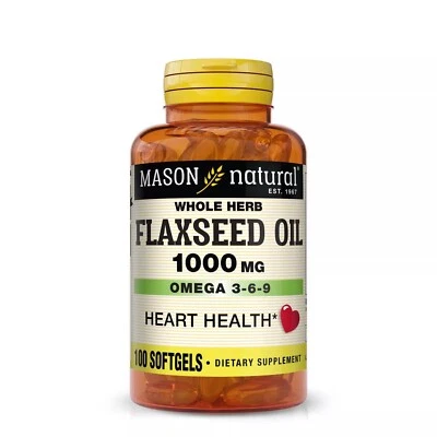 100 cápsulas blandas aceite de linaza 1000 mg omega 3-6-9 fuente vegetal orgánica LINAZA Foto 1 de 4