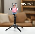 NEU - Vivitar Selfie Stick Stativ mit Quad LED Leuchten und drahtloser Fernbedienung, schwarz
