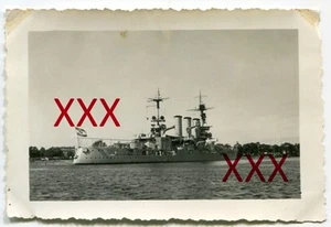 NAVE DI LINEA HESSEN a SWINEMÜNDE - orig. Foto, 1934 - Foto 1 di 2