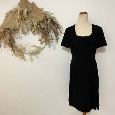 Versace V2 woman’s black wool dress designer short sleeve evening work size 8 - Image 1 of 4