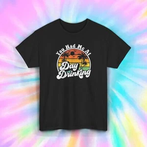Day Drinking T-Shirt S-5XL Funny Retro Summer Humor Gift for Party Lovers - Picture 1 of 2