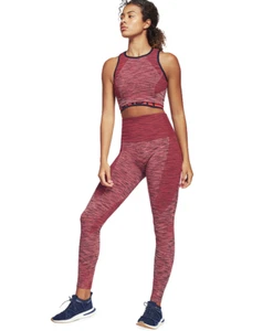 LNDR Leggings AUS XS-S / 8-10 US4-6 Rust Marl Red 8/8 Space Full Length Seamless - Picture 1 of 5
