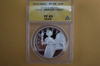 2016-S AMERICAN SILVER LIBERTY MEDAL ANACS PF69 - Image 1 of 4