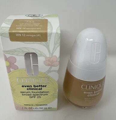 NEW ~CLINIQUE Even Better Clinical Serum Foundation ~wn 12 meringue~ 1 OZ. Cd15 - Image 1 of 4