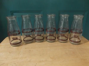 Six Vintage Meiji Japan Marked Glass 180 ml Milk Bottles - Picture 1 of 10